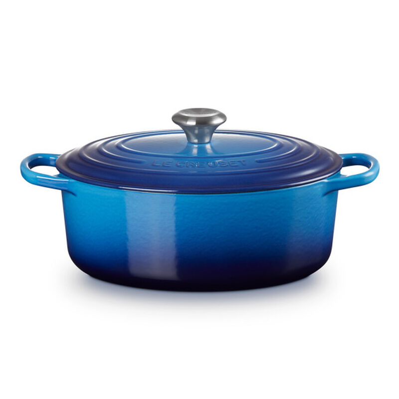 Le Creuset Cast Iron Oval Casserole 29cm - Azure Blue image number 0